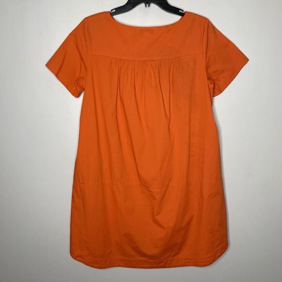 PETER SOM Collective Dress Womens 4 Orange T-Shirt Shift Cotton Stretch Pockets - Picture 7 of 12